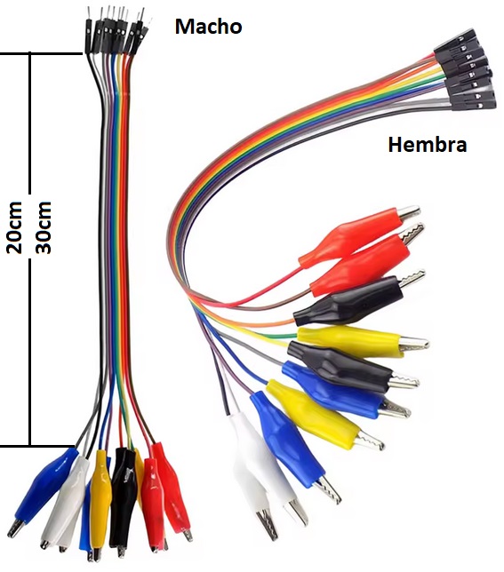 Conector cableado Dupont a cocodrilo